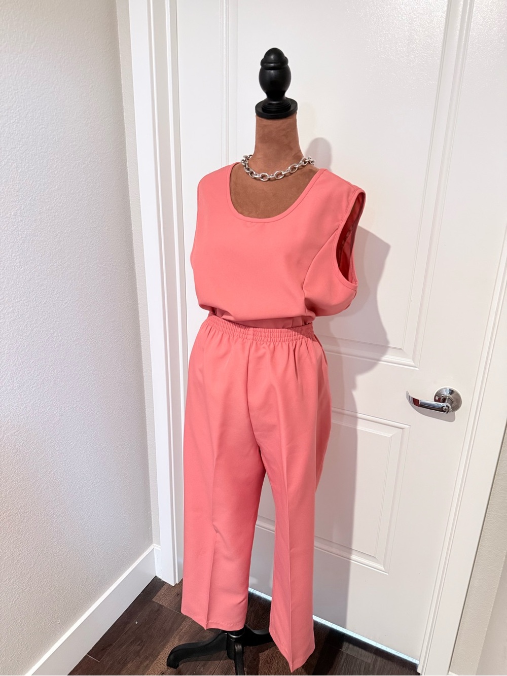 Vintage Coral Pink 2PC Lounge Set LP | Matching Resortwear Set